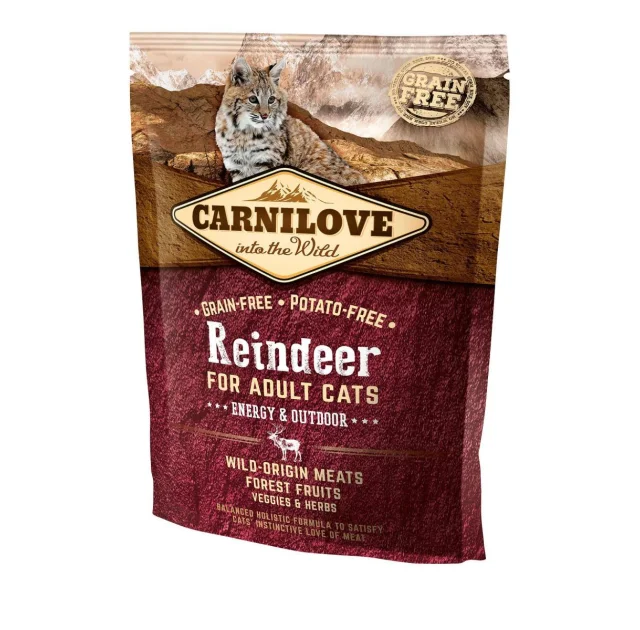 Сухий корм Carnilove Cat Energy & Outdoor, для кішок, північний олень, 0.4 кг