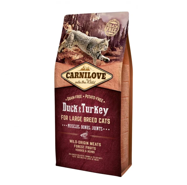 Сухий корм Carnilove Cat Large Breed, для кішок великих порід, качка, індичка, 6 кг