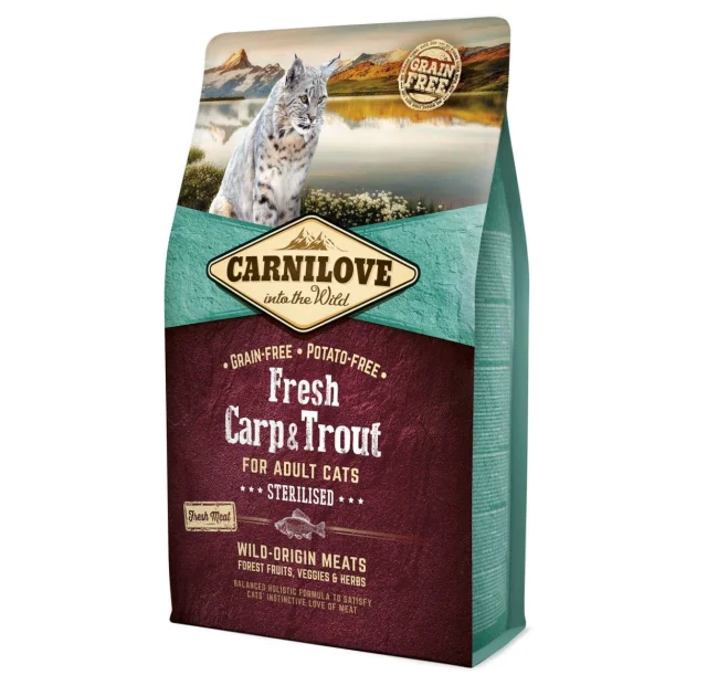 Сухой корм Carnilove Fresh Carp & Trout Sterilised for Adult cats , для стерилизованных кошек, 2 кг