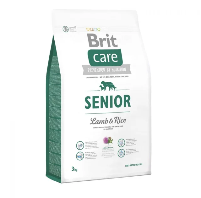 Сухий корм Brit Care Senior Lamb & Rice, для літніх собак, 3 кг