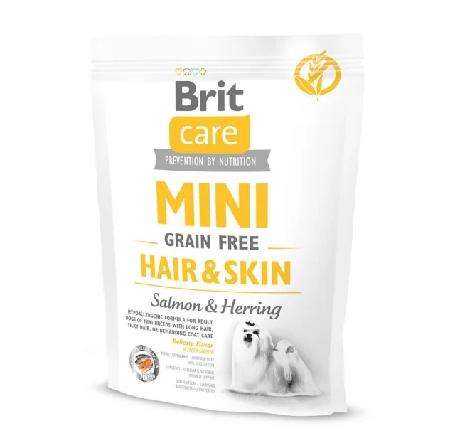 Сухой корм Brit Care GF Mini Hair & Skin, для собак малых пород, 0.4 кг