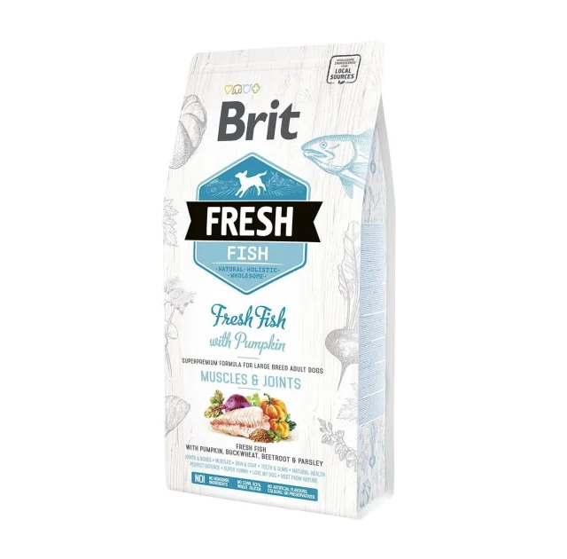 Сухой корм Brit Fresh Fish/Pumpkin Adult Large, для собак крупных пород, 12 кг