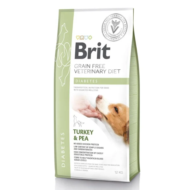 Сухий корм Brit GF VetDiets Dog Diabetes, при цукровому діабеті, для собак, 12 кг