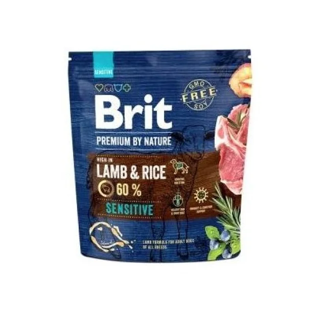 Сухой корм Brit Premium Dog Sensitive Lamb, для собак, 1 кг