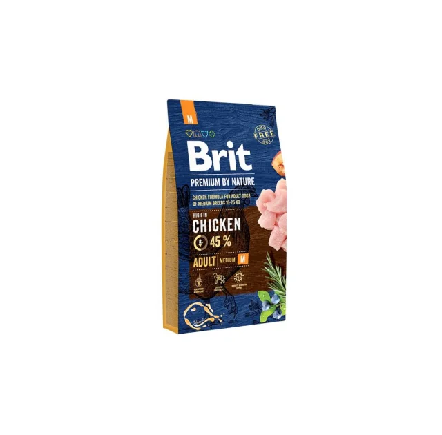 Сухий корм Brit Premium Dog Adult M, для собак середніх порід, 8 кг