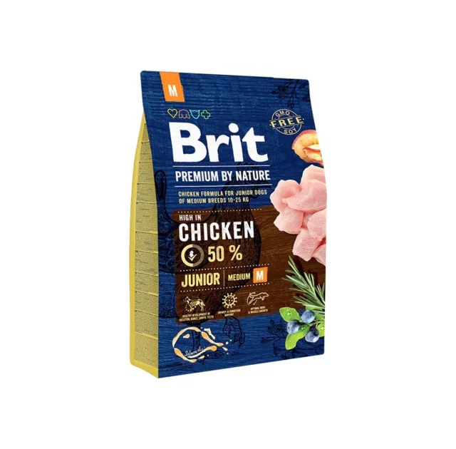 Сухий корм Brit Premium Dog Junior, для цуценят середніх порід, 3 кг