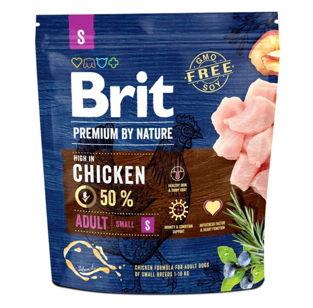 Сухой корм Brit Premium Dog Adult S, для собак малых пород, 1 кг