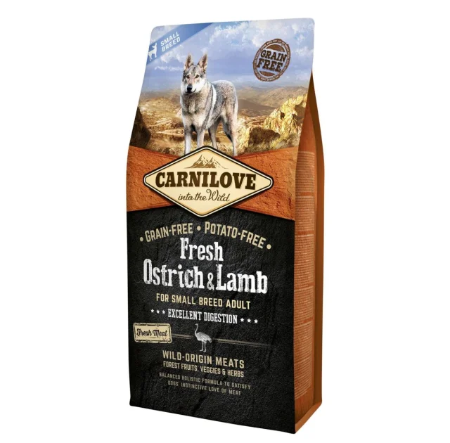 Сухий корм Carnilove Fresh Ostrich & Lamb for Small Breed Dogs, для собак, 6 кг