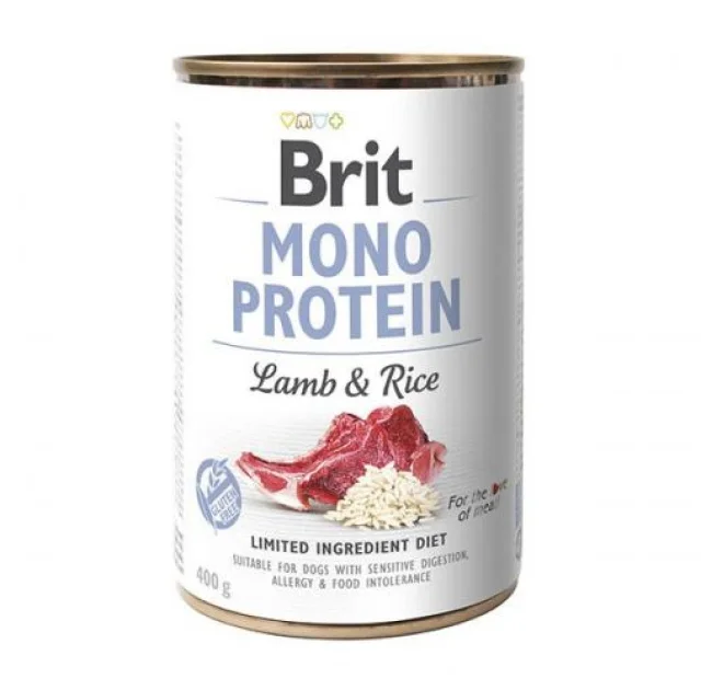 Консерва Brit Mono Protein Dog, для собак, с ягненком и темным рисом, 400 г