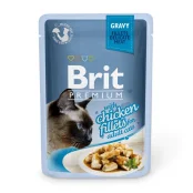 Вологий корм Brit Premium Cat, для кішок, філе курки в соусі, 85 г