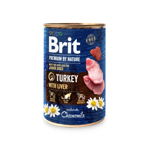 Консерва Brit Premium by Nature, для собак, индюшатина, 400 г