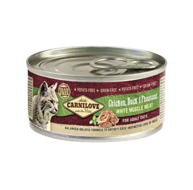 Консерва Carnilove Cat, для кішок, качка і фазан, 100 г
