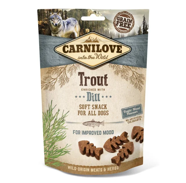 Ласощі Carnilove Dog Semi Moist, для собак, форель, кріп, 200 г