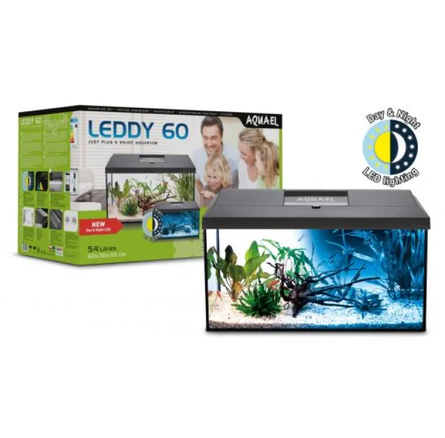 Акваріумний комплект AQUA EL LEDDY DAY & NIGHT чорний, 60 × 30 × 30 см, 54 л