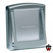 Пластикові двері PetSafe для собак і котів до 7 кг, для вхідних дверей, сіра, 23.6×19.8 см
