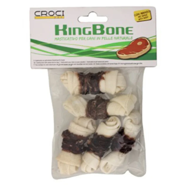 Кость Croci King Bone Beef для собак, вузлова, з яловичиною, 6 см, 10 г, 5 шт / уп, ціна за упаковку