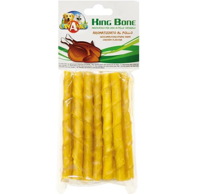 Ласощі жилаве Croci King Bone для собак, кручений стик, 10 см, 10 г, 20 шт / уп