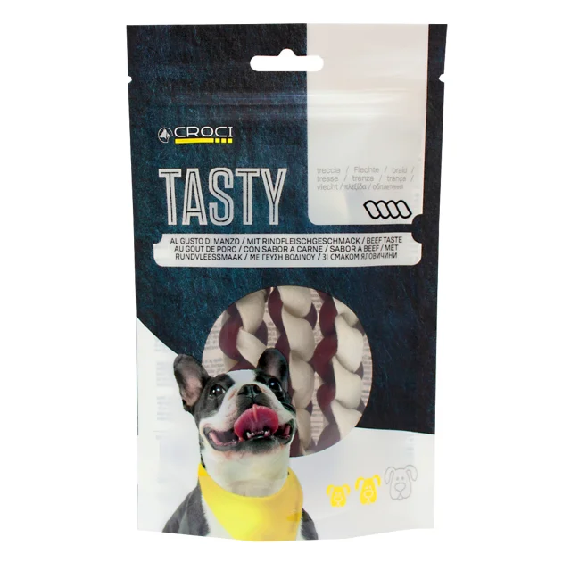 Ласощі косичка Croci Tasty для собак, з яловичиною, 80 г, 8 пач. / Уп, ціна за пачку