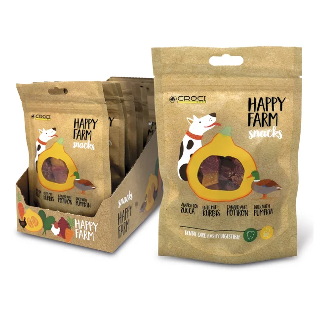 Ласощі м'ясне Croci Happy Farm, для собак, гарбуз з качкою, 80 г, 12 пач / уп, ціна за 1 пачку