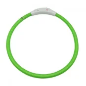 Ошейник LED светящийся Croci для собак, USB, силикон, зеленый, 40 см