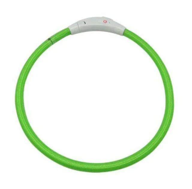 Ошейник LED светящийся Croci для собак, USB, силикон, зеленый, 40 см