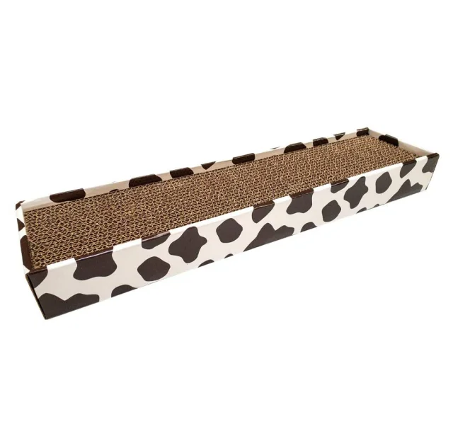 Кігтеточка Croci Animalier, для котів, гофрований картон, корова, 48×12×5 см