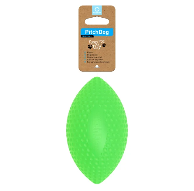 Ігровий м'яч для апортировки PitchDog для собак, 15×9 см, салатовий