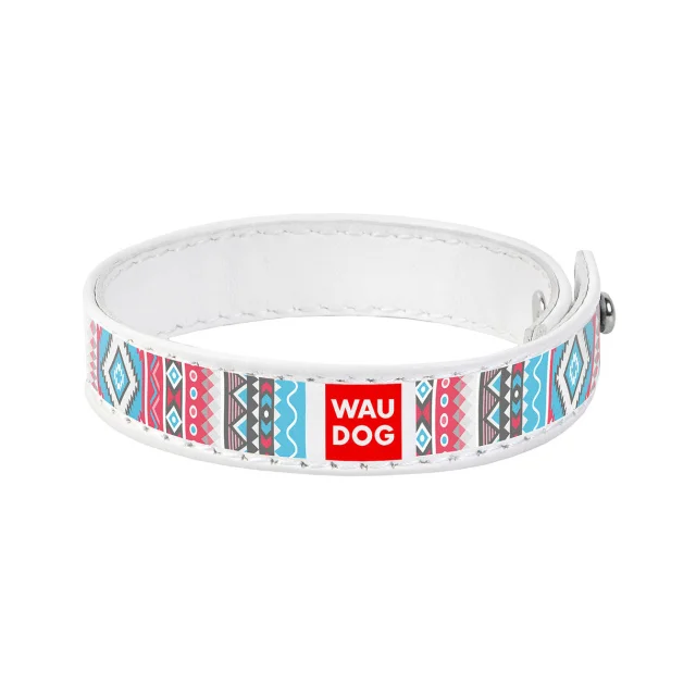 Браслет WAUDOG Design,  с рисунком "Этно", ширина 15 мм, длина 21-23 см, белый