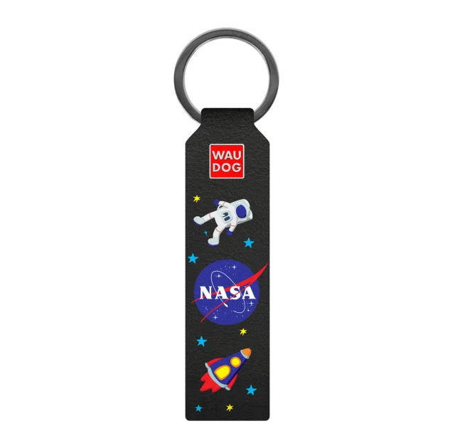 Брелок WAUDOG Design,  с рисунком "NASA", ширина 20 мм, длина 95 мм, черный