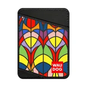 Визитница WAUDOG Design,  с рисунком "Витраж", ширина 70 мм, длина 95 мм, черный