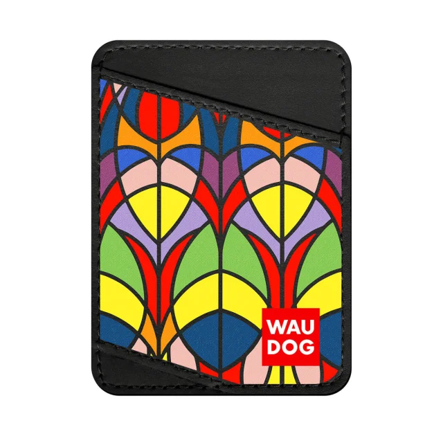 Визитница WAUDOG Design,  с рисунком "Витраж", ширина 70 мм, длина 95 мм, черный