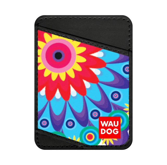 Візитниця WAUDOG Design, з малюнком "Квіти", ширина 70 мм, довжина 95 мм, чорний