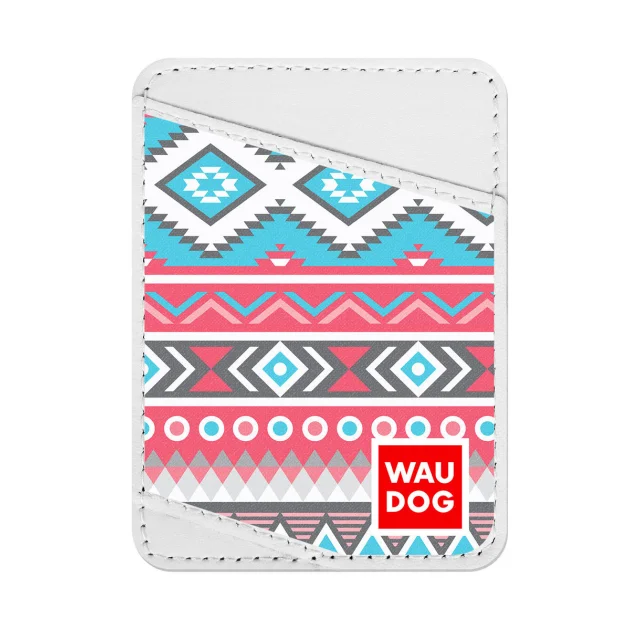 Визитница WAUDOG Design,  с рисунком "Этно", ширина 70 мм, длина 95 мм, белый