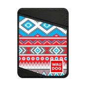 Визитница WAUDOG Design,  с рисунком "Этно", ширина 70 мм, длина 95 мм, черный