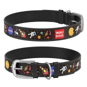 Ошейник WAUDOG Design с рисунком "NASA" ширина 12 мм, длина 19-25 см, черный
