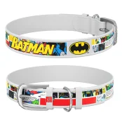 Ошейник WAUDOG Design с QR паспортом, рисунок "Бэтмен1" ширина 12 мм, длина 20-28 см, белый