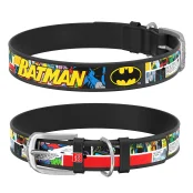 Ошейник WAUDOG Design с QR паспортом, рисунок "Бэтмен1" ширина 15 мм, длина 26-35 см, черный