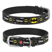 Ошейник WAUDOG Design с QR паспортом, рисунок "Бэтмен3" ширина 35 мм, длина 44-58 см, черный