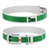 Ошейник WAUDOG Design с QR паспортом, рисунок "Джокер" ширина 20 мм, длина 29-38 см, белый