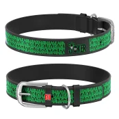 Ошейник WAUDOG Design с QR паспортом, рисунок "Джокер" ширина 20 мм, длина 29-38 см, черный