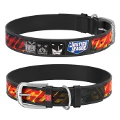 Ошейник WAUDOG Design с QR паспортом, рисунок "Лига Справедливости" ширина 15 мм, длина 26-35 см, черный