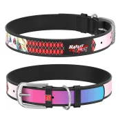 Ошейник WAUDOG Design с QR паспортом, рисунок "Харли Квинн" ширина 25 мм, длина 37-48 см, черный