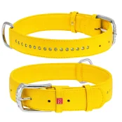 Ошейник WAUDOG GLAMOUR, со стразами, ширина 35 мм, длина 46-60 см, желтый