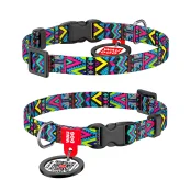 Ошейник WAUDOG Nylon с QR паспортом, рисунок "Инди" ширина 10 мм, длина 20-30 см
