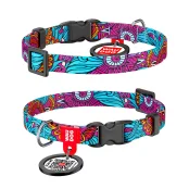 Ошейник WAUDOG Nylon с QR паспортом, рисунок "Лето" ширина 10 мм, длина 20-30 см