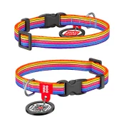 Ошейник WAUDOG Nylon с QR паспортом, рисунок "Линия" ширина 10 мм, длина 20-30 см