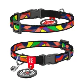 Ошейник для кошек WAUDOG Nylon с QR паспортом, рисунок "Витраж" ширина 10 мм, длина 20-30 см