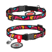 Ошейник для кошек WAUDOG Nylon с QR паспортом, рисунок "Граффити" ширина 10 мм, длина 20-30 см