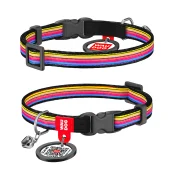 Ошейник для кошек WAUDOG Nylon с QR паспортом, рисунок "Линия" ширина 10 мм, длина 20-30 см
