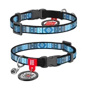 Ошейник для кошек WAUDOG Nylon с QR паспортом, рисунок "Этно" ширина 10 мм, длина 20-30 см